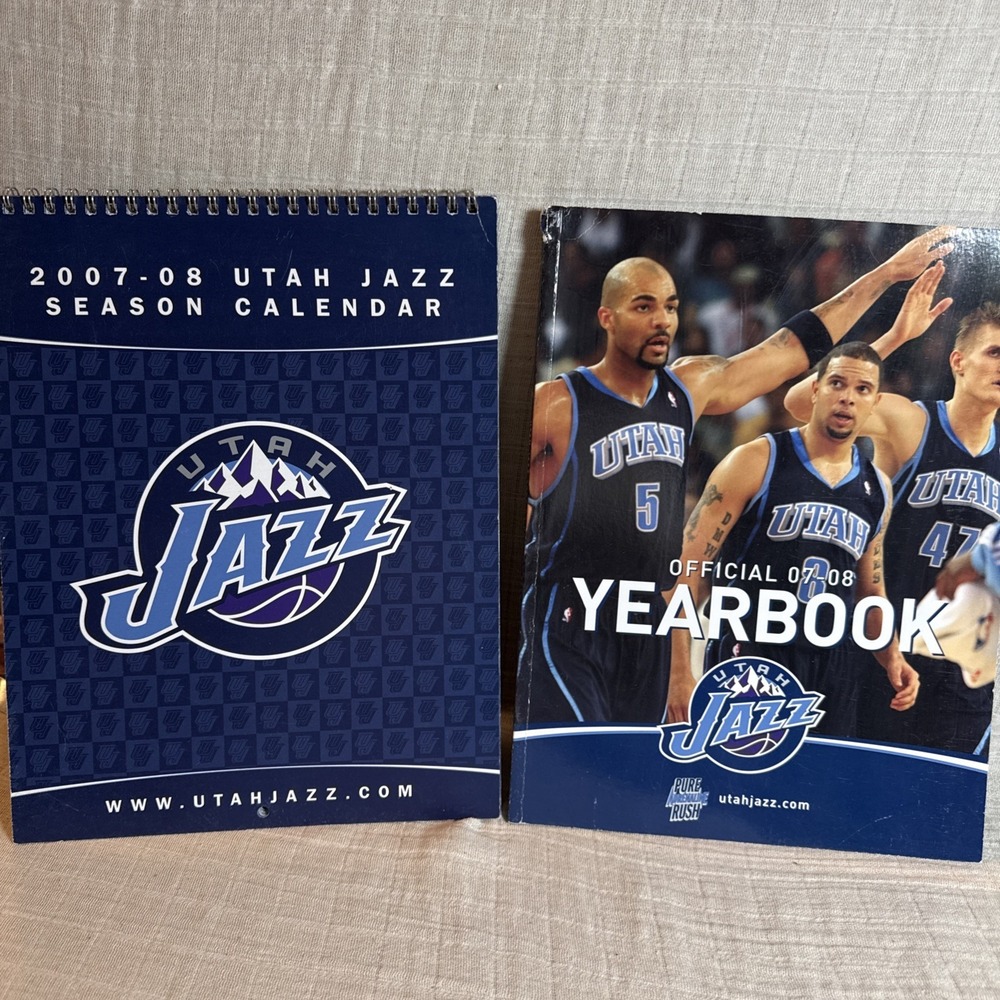 2007-08 Utah Jazz Season Calendar and Yearbook NBA Memorabilia Carlos Boozer
